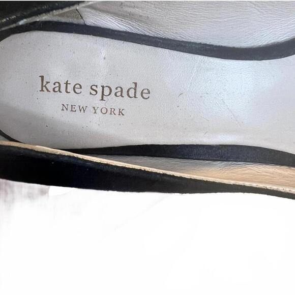 Kate Spade Coco Kitten Heel Black Suede Pumps Decorative Clear Heel Size 8.5 - Picture 5 of 8